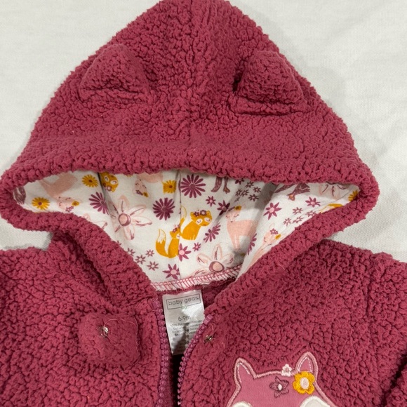 ❤️4 for $20❤️ Baby Gear Pink Fleece Onesie Size 6-9 Months - Picture 9 of 11